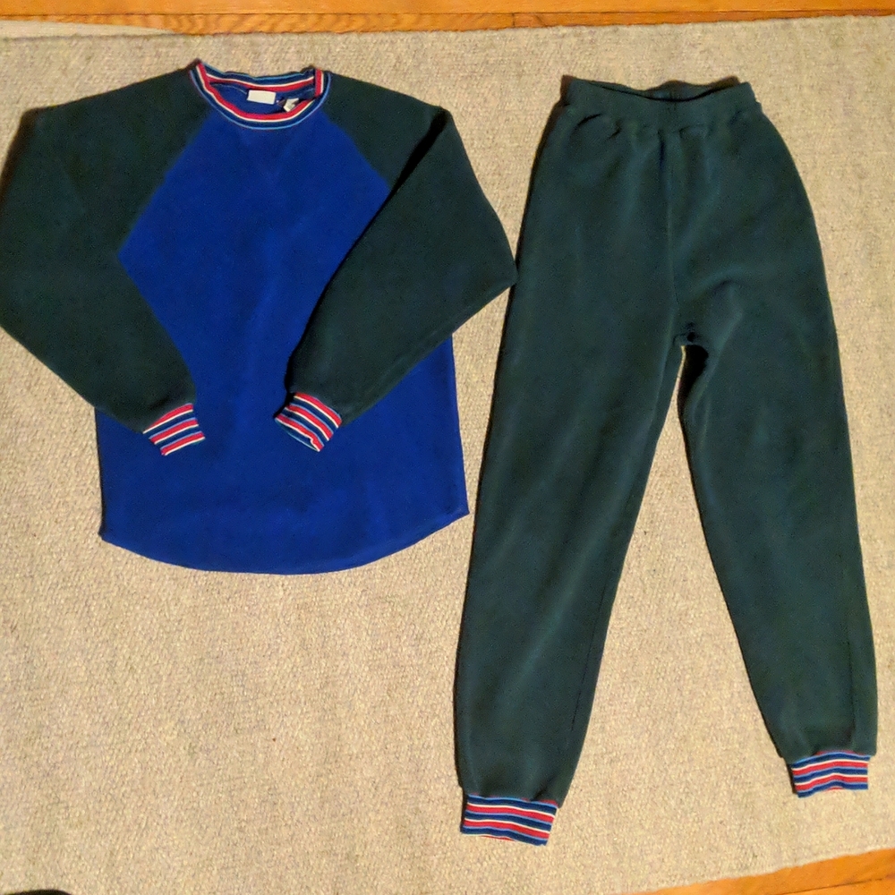 Vintage LL Bean children's two piece polar fleece set.